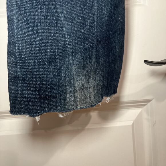 Almost Famous Denim Jeans Skinny Women’s Size 0 Blue Distressed Raw Hem - Picture 8 of 9